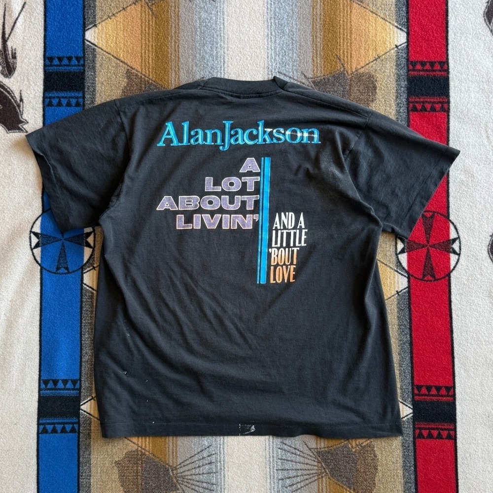Vintage 1992 Alan Jackson Concert T-Shirt XL Screen Stars Best Country Music 90s - Picture 2 of 11